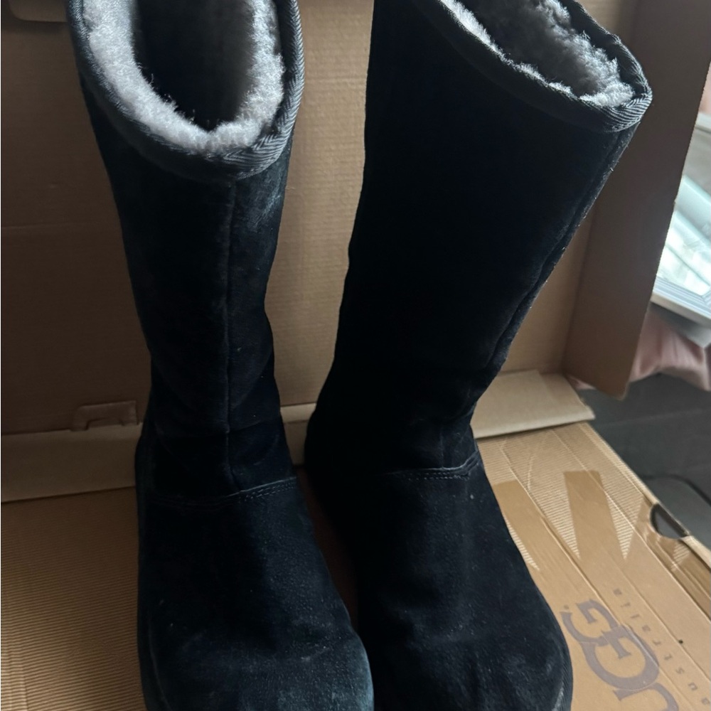 UGG Black Winter Boots with Plush Fleece Lining